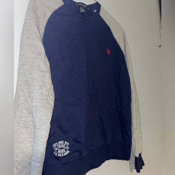 👨✈️US Polo Association Men's Navy and Gray Long Sleeve Top - Picture 2 of 4